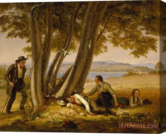 William Sidney Mount Caught Napping (boys Caught Napping in a Field) Stretched Canvas Print / Canvas Art