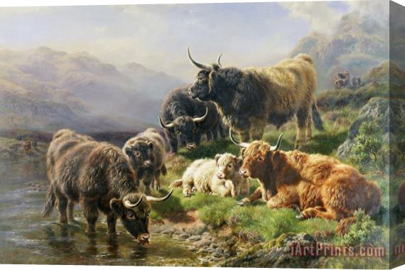 William Watson Highland Cattle Stretched Canvas Painting / Canvas Art