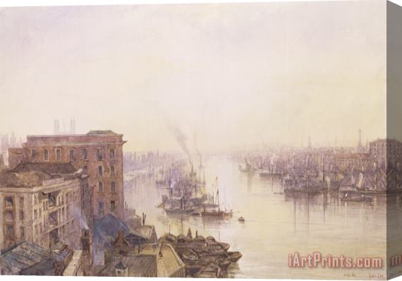William Wyld The Pool from the Adelaide Hotel London Bridge Stretched Canvas Print / Canvas Art