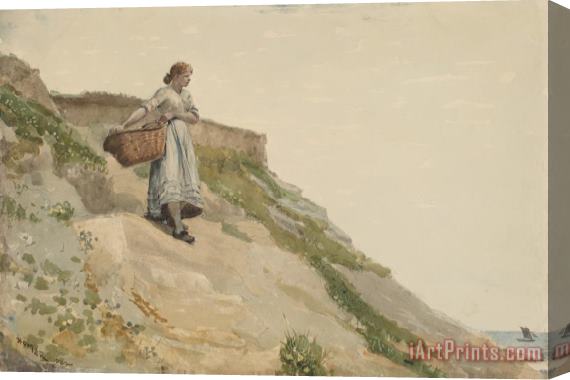 Winslow Homer Girl Carrying a Basket Stretched Canvas Painting / Canvas Art