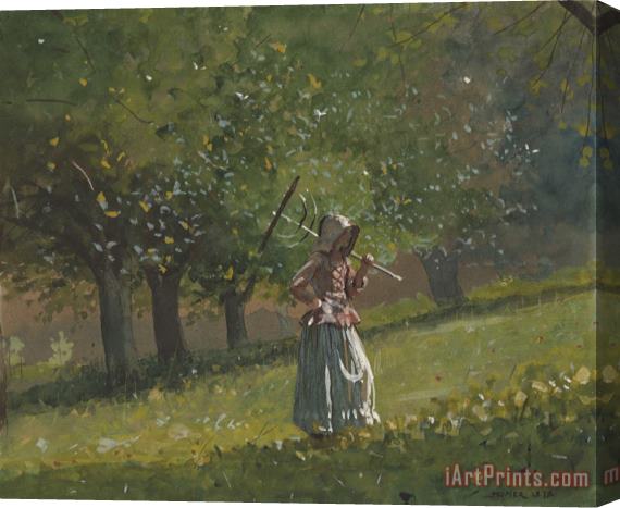 Winslow Homer Girl with Hay Rake Stretched Canvas Print / Canvas Art