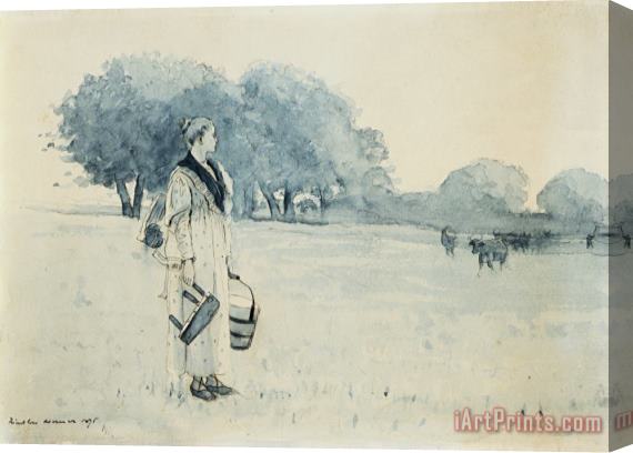 Winslow Homer Milkmaid Stretched Canvas Print / Canvas Art