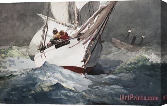 Winslow Homer Reefing Sails Around Diamond Shoals, Cape Hatteras Stretched Canvas Painting / Canvas Art