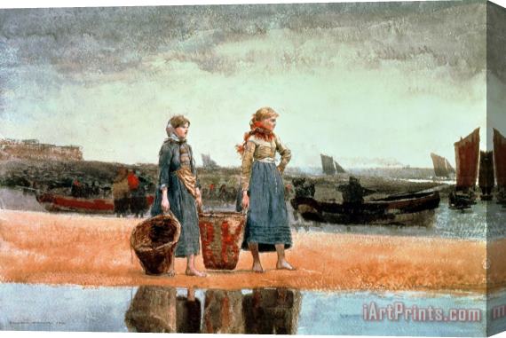 Winslow Homer Two Girls on the Beach Stretched Canvas Painting / Canvas Art