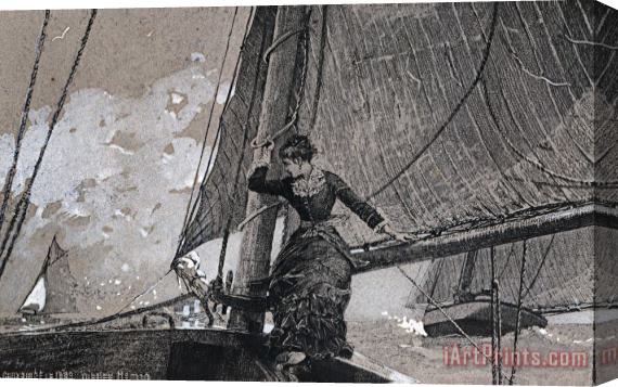 Winslow Homer Yachting Girl Stretched Canvas Print / Canvas Art