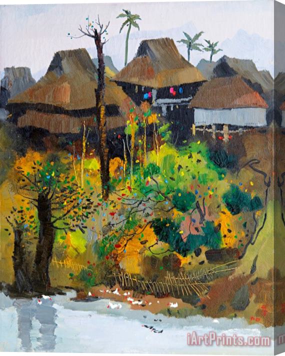 Wu Guanzhong A Village of Xishuangbanna 西雙版納村寨 Stretched Canvas Print / Canvas Art