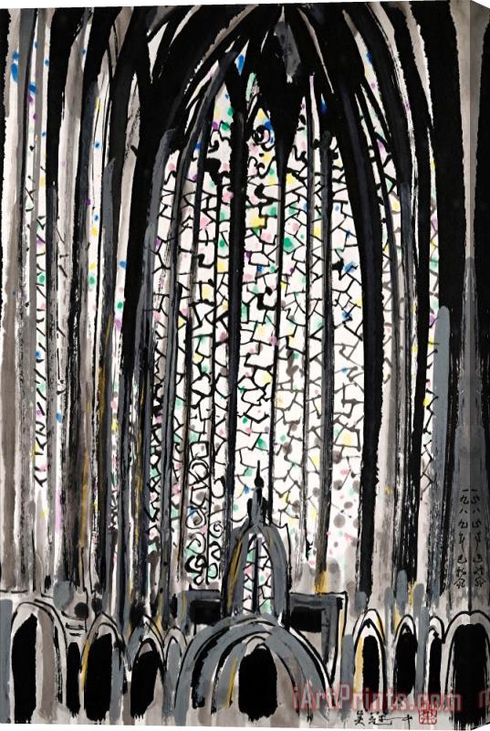 Wu Guanzhong Church in Paris Stretched Canvas Print / Canvas Art