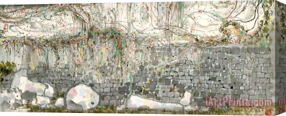 Wu Guanzhong Climbing Vines on Wall, 1983 Stretched Canvas Print / Canvas Art