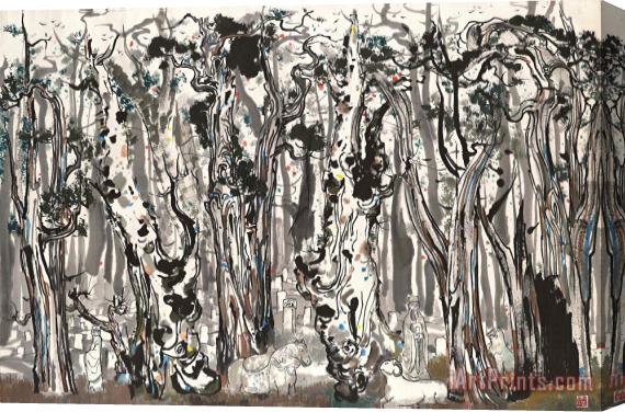 Wu Guanzhong Confucian Forest Stretched Canvas Print / Canvas Art