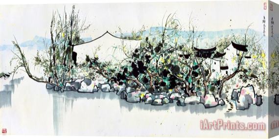 Wu Guanzhong Gardens of Jiangnan Stretched Canvas Print / Canvas Art