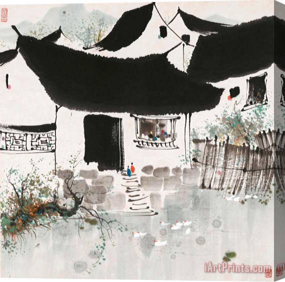 Wu Guanzhong Hometown of Lu Xun Stretched Canvas Print / Canvas Art