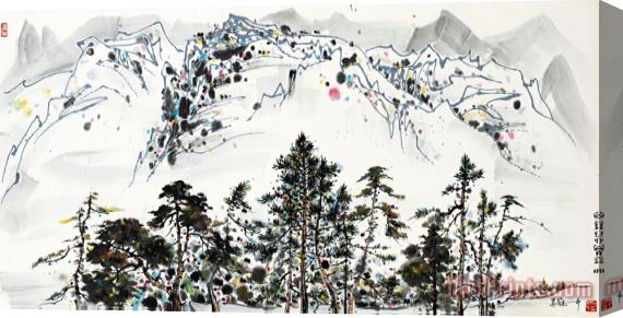 Wu Guanzhong Landscape, 1988 Stretched Canvas Painting / Canvas Art