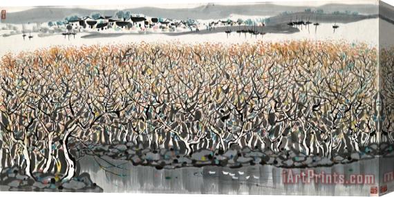 Wu Guanzhong Landscapes of The Wetland Stretched Canvas Painting / Canvas Art