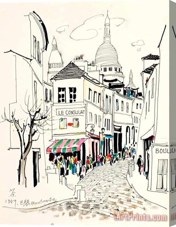 Wu Guanzhong Montmartre of Paris, 1989 Stretched Canvas Print / Canvas Art