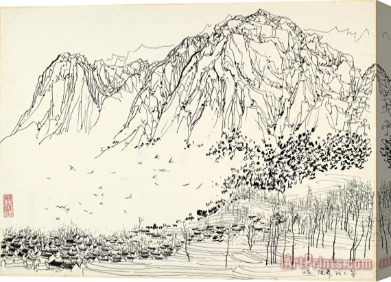 Wu Guanzhong Mountain Village, 1976 Stretched Canvas Print / Canvas Art