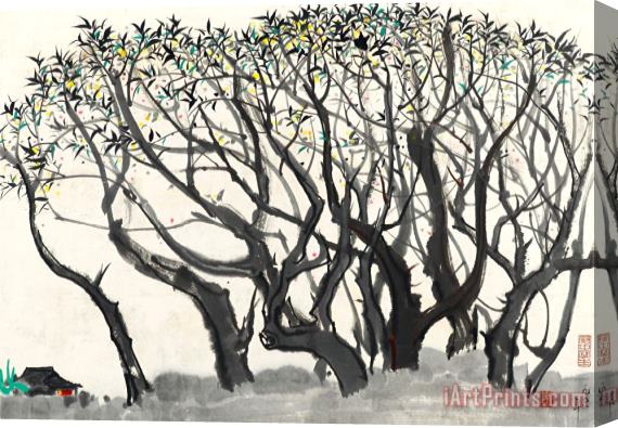Wu Guanzhong Recluse Under The Mulberry Tree, 1978 Stretched Canvas Painting / Canvas Art