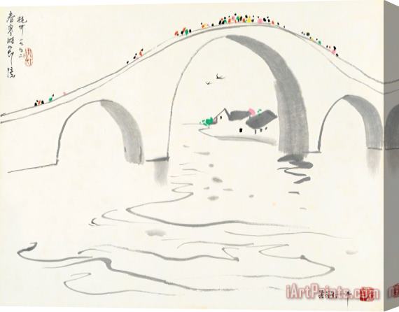 Wu Guanzhong Reminiscence of Hangzhou, 1991 Stretched Canvas Print / Canvas Art