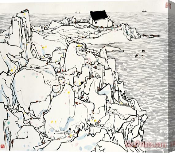 Wu Guanzhong Rocky Shore, 1980 Stretched Canvas Print / Canvas Art