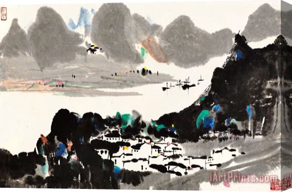 Wu Guanzhong Scenery of Lijiang Stretched Canvas Print / Canvas Art