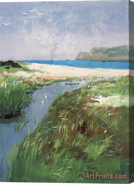 Wu Guanzhong Sea Gulls at The Seashore, 1976 Stretched Canvas Print / Canvas Art
