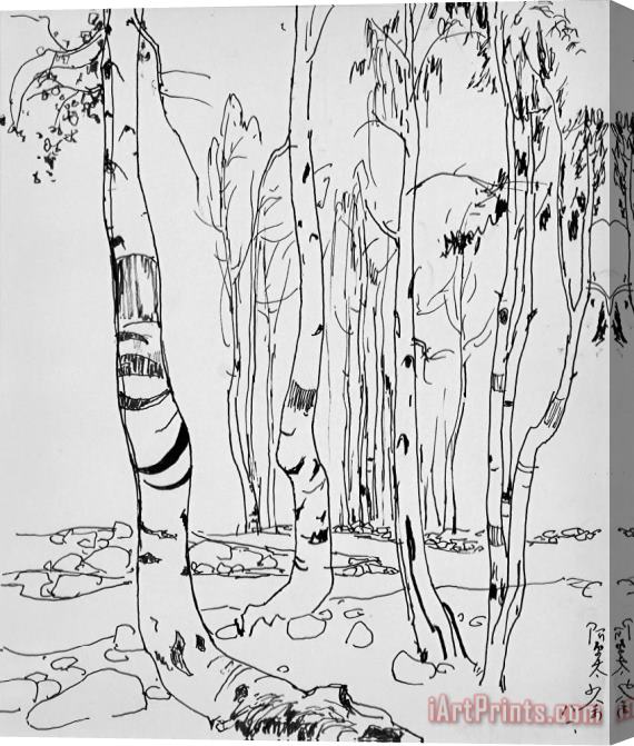 Wu Guanzhong Sketch of Xinjiang Stretched Canvas Print / Canvas Art
