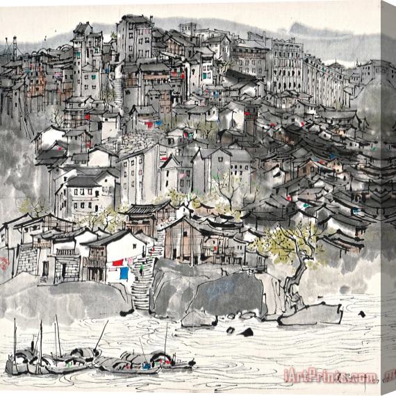 Wu Guanzhong The Mountain City of Chongqing, 1979 Stretched Canvas Print / Canvas Art