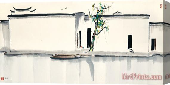 Wu Guanzhong Two Swallows Stretched Canvas Print / Canvas Art