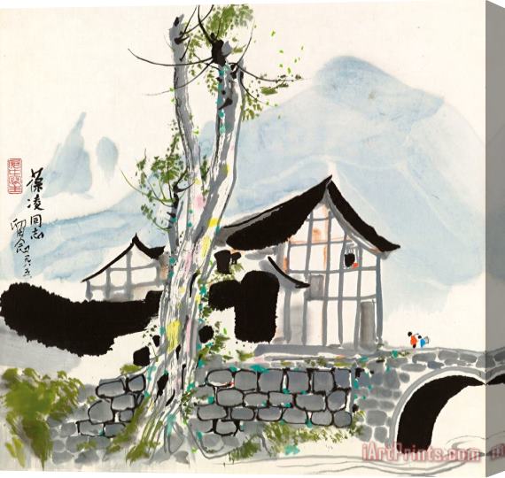 Wu Guanzhong Village Stretched Canvas Print / Canvas Art