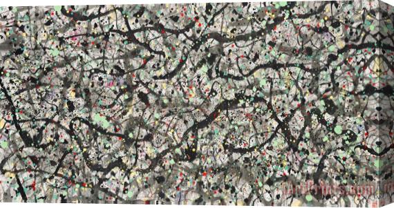 Wu Guanzhong Wild Vines with Flowers Like Pearls Stretched Canvas Print / Canvas Art