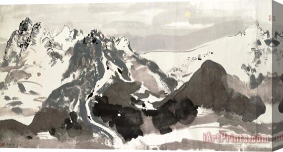 Wu Guanzhong Yulong Mountain Under Moonlight Stretched Canvas Print / Canvas Art