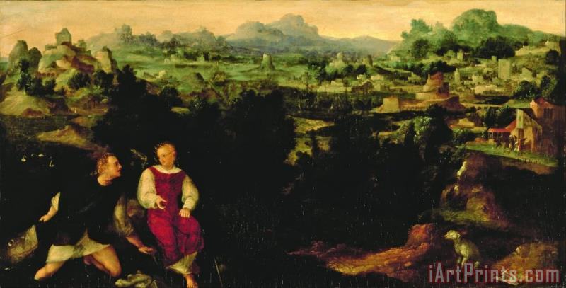 Jan Van Scorel Schoorl Landscape With Tobias And The Angel Painting 